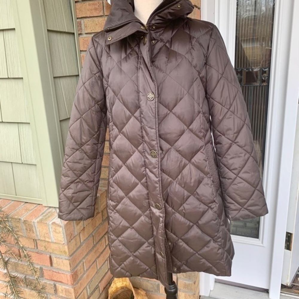 Woman’s brown winter coat